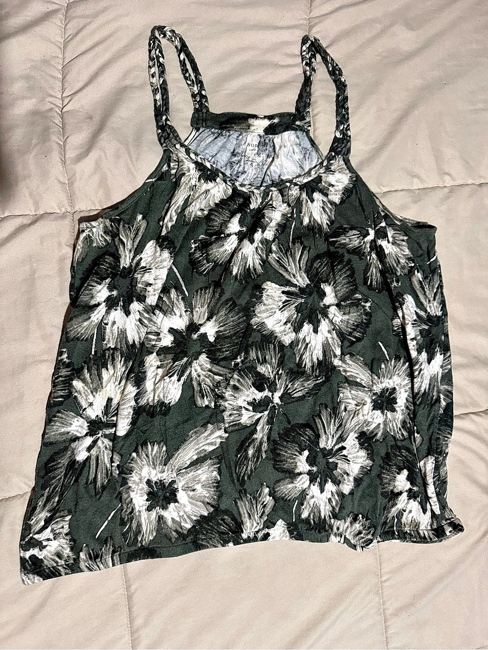 Sonoma Floral Camisole in Green & White Size XL